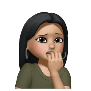 🙀 55bc7259 ผู้หญิง, กังวล, ประหม่า, อีโมจิ, การ์ตูน telegram sticker