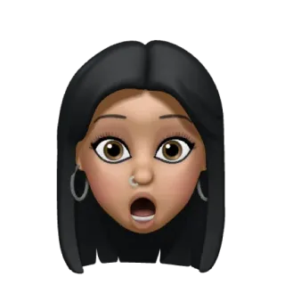 🫢 aa7e4ce3 อิโมจิ, ผู้หญิง, ประหลาดใจ, สีหน้า, หน้า telegram sticker