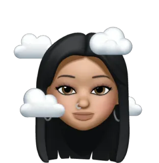 🌫 e86b30c7 ผู้หญิง, เมฆ, อิโมจิ, ภาพเหมือน, ดิจิทัลอาร์ต telegram sticker