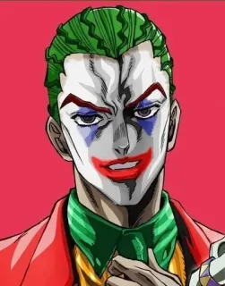 🤡 1442b18e Joker 조커, 광대, DC 코믹스, 빌런, 만화책, 메이크업, 초록 머리 telegram sticker