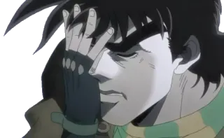 🤦‍♂ 4ca10a5c Joseph Joestar JoJo's Bizarre Adventure 애니메이션, 얼굴 감싸기, 지침, 피곤, 실망 telegram sticker