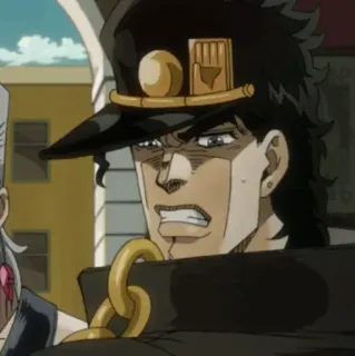 😬 5cb84800 Jotaro Kujo JoJo's Bizarre Adventure 애니메이션, 만화, 죠죠의 기묘한 모험, 쿠죠 죠타로, 캐릭터, 일본, 격투 telegram sticker