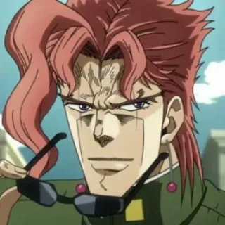 😎 839a0087 Noriaki Kakyoin JoJo's Bizarre Adventure 카쿄인 노리아키, 죠죠의 기묘한 모험, 애니메이션, 캐릭터, 안경 telegram sticker