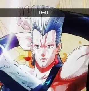 🥰 edea8bfc Jean Pierre Polnareff JoJo's Bizarre Adventure UwU 애니메이션, 죠죠, UwU, 폴나레프, 캐릭터 telegram sticker