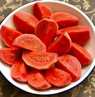 🍉 83f7c2a9 음식, 과일, 구아바, 건강한, 빨간색, 그릇 telegram sticker