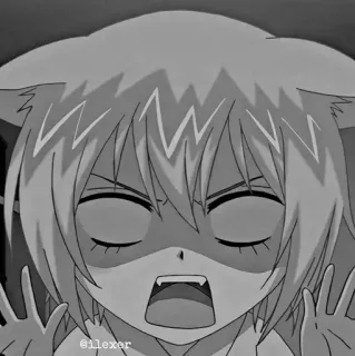 🎵 3df809ec Anime, Wütend, Katzenohren, Charakter, Cartoon telegram sticker