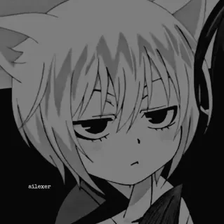 🎵 6ff2f3c8 ailexer Anime, Fuchs, Manga, Junge, Monochrom, Ohren, Süß telegram sticker
