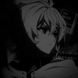 🎵 b58593e4 Anime, Manga, Charakter, Schwarzweiß, Porträt telegram sticker