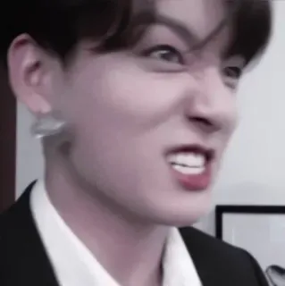 🍒 540045e8 Jungkook 정국, K팝, BTS, 아이돌, 웃긴 얼굴, 가수, 엔터테이너 telegram sticker