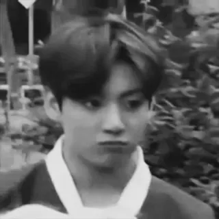 🎴 4a863c65 Jungkook kpop, zanger, idool, mannelijk, zwart wit telegram sticker