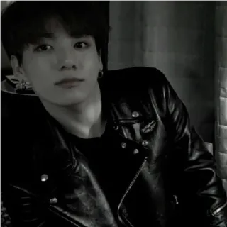 🕷 3ea50555 Jungkook Person, Mann, Lederjacke, Sänger, K-Pop, BTS whatsapp sticker