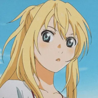 🩰 bb49fd80 Kaori Miyazono Your Lie in April anime, kaori, miyazono, blonde, mignon, fille telegram sticker