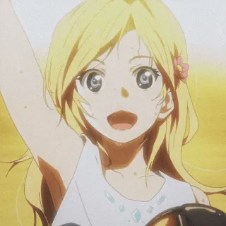 🩰 ce158c88 Anime, Fille, Cheveux blonds, Joyeux, Personnage, Animation telegram sticker