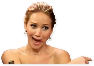 😜 25a2bc9f 제니퍼 로렌스, 여배우, 웃긴 얼굴, 유명인, 유머 telegram sticker