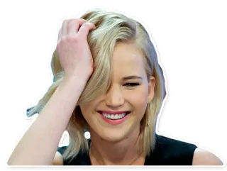 😄 612a9dfe Jennifer Lawrence 제니퍼 로렌스, 여배우, 유명인, 초상화, 금발 telegram sticker