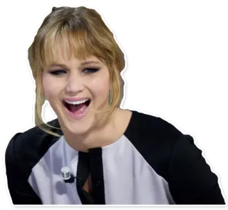 😃 a2dc77d1 Jennifer Lawrence 여배우, 유명인, 여자, 웃음 telegram sticker