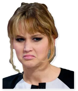 🙁 a8535a2b 제니퍼 로렌스, 유명인, 얼굴, 표정, 여자 telegram sticker