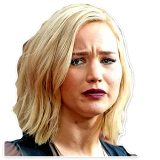 😥 c59ee20b Jennifer Lawrence 유명인, 여배우, 인물 사진, 금발 머리, 여자, 표정 telegram sticker