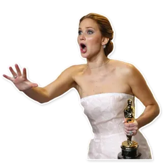 😯 fd54148a Jennifer Lawrence 여배우, 수상, 유명인, 여자, 놀람 telegram sticker