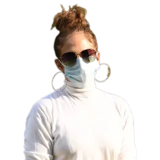🦠 a4a5d532 詹妮弗·洛佩兹, JLo, 口罩, 太阳镜, 名人 telegram sticker