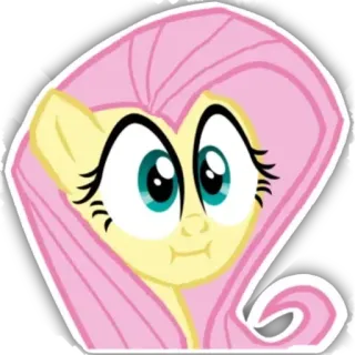 😐 0254df33 Fluttershy My Little Pony Kreskówka, Kucyk, Słodkie, Naklejka, Przyjaźń, Fluttershy telegram sticker
