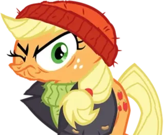 🤨 0b9ff473 Applejack My Little Pony mlp, my little pony, applejack, kreskówka, koń, animacja telegram sticker