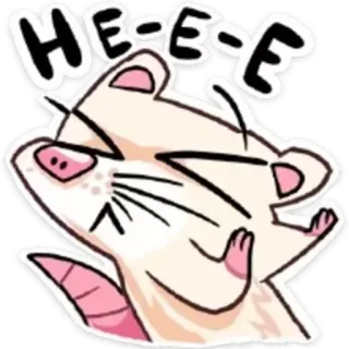 ✖️ f2f50f26 HEEEE rat, furet, animal, rire, drôle, mignon telegram sticker