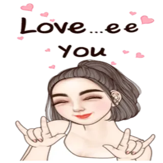 🥰 10ffbd17 Love...ee you amour, coeurs, fille, mignon, je t'aime telegram sticker