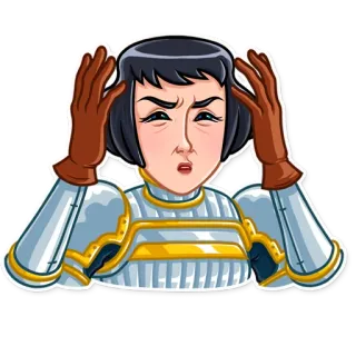 🤯 cb864515 人, 心配, 鎧, 漫画, イラスト, ストレス, フラストレーション telegram sticker