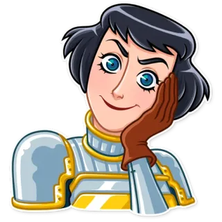 🙂 f97470fe 女性, 鎧, ニヤリ, 手袋, 歴史的, 態度 telegram sticker