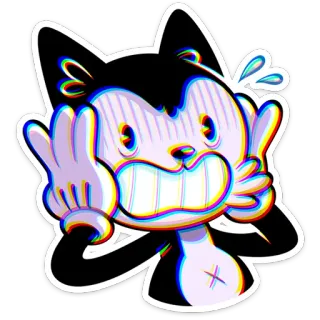 😅 08c7a52f dessin animé, personnage, autocollant, gants, expression, art numérique telegram sticker