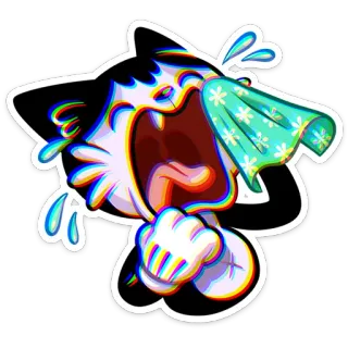 😭 243c466d pleurer, triste, émotionnel, chat dessin animé, contrarié telegram sticker