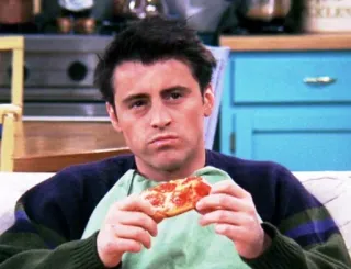 🤔 3320697c Joey Tribbiani Friends joey tribbiani, przyjaciele, pizza, sitcom, serial tv, komedia telegram sticker