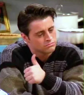 👍 362c061b Joey Tribbiani Friends Joey, Tribbiani, Przyjaciele, Serial TV, Postać, Kciuk w górę telegram sticker