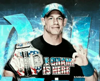 💚 47eb0be4 John Cena THE CHAMP IS HERE 레슬링, 챔피언, 스포츠, WWE, 존 시나 telegram sticker