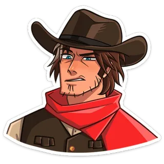 ⭐ e0eb8fb8 Cow-boy, Western, Chapeau, Foulard, Personnage, Dessin animé whatsapp sticker