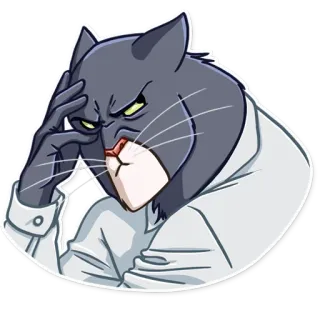 😤 8e99a3a3 kucing, berpikir, hewan, bisnis, serius, ragu, kontemplatif telegram sticker