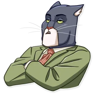 😒 a5b496db kucing, setelan, antropomorfik, bosan, dasi telegram sticker