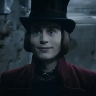 🎩 0df0db92 Willy Wonka Charlie and the Chocolate Factory 威利·旺卡, 约翰尼·德普, 巧克力, 电影, 角色 whatsapp sticker