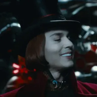 🎩 0f0c8f58 Willy Wonka Charlie and the Chocolate Factory 威利·旺卡, 查理和巧克力工厂, 巧克力, 工厂, 电影, 角色 whatsapp sticker