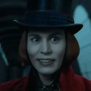 🎩 11b62161 Willy Wonka Charlie and the Chocolate Factory 威利·旺卡, 查理和巧克力工厂, 约翰尼·德普, 电影, 角色 whatsapp sticker