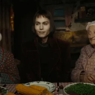 🎩 1a4e7447 Willy Wonka Charlie and the Chocolate Factory 威利·旺卡, 查理和巧克力工厂, 约翰尼·德普, 电影, 家庭, 巧克力 whatsapp sticker