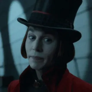 🎩 3442065c Willy Wonka Charlie and the Chocolate Factory 威利·旺卡, 巧克力, 工厂, 约翰尼·德普 whatsapp sticker