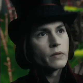 🎩 53c45a43 Willy Wonka Charlie and the Chocolate Factory 威利·旺卡, 约翰尼·德普, 巧克力, 电影, 角色 whatsapp sticker