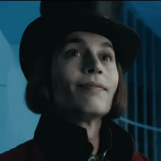 🎩 8c6c71ef Willy Wonka Charlie and the Chocolate Factory 威利·旺卡, 查理和巧克力工厂, 约翰尼·德普, 电影, 巧克力, 糖果 whatsapp sticker