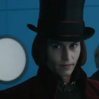 🎩 91ca0698 Willy Wonka Charlie and the Chocolate Factory 威利·旺卡, 约翰尼·德普, 查理和巧克力工厂, 电影, 角色 whatsapp sticker