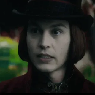 🎩 9c10f54a Willy Wonka Charlie and the Chocolate Factory 威利·旺卡, 巧克力工厂, 约翰尼·德普, 电影, 角色, 奇幻 whatsapp sticker