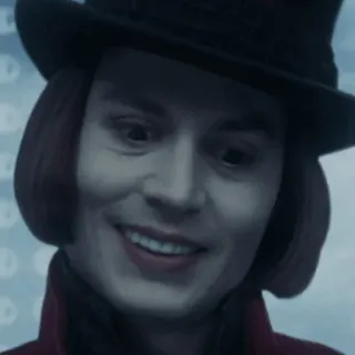 🎩 ae31fda2 Willy Wonka Charlie and the Chocolate Factory 威利·旺卡, 约翰尼·德普, 巧克力, 电影, 角色 whatsapp sticker