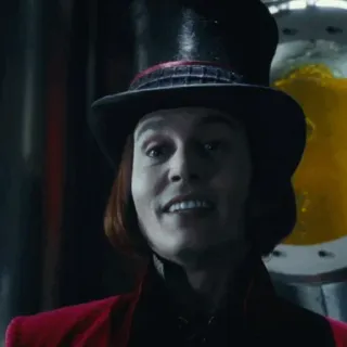 🎩 b67c86bf Willy Wonka Charlie and the Chocolate Factory 威利·旺卡, 巧克力, 工厂, 约翰尼·德普, 电影 whatsapp sticker