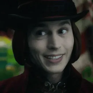 🎩 bc65d9dd Willy Wonka Charlie and the Chocolate Factory 威利·旺卡, 约翰尼·德普, 查理和巧克力工厂, 电影角色 whatsapp sticker
